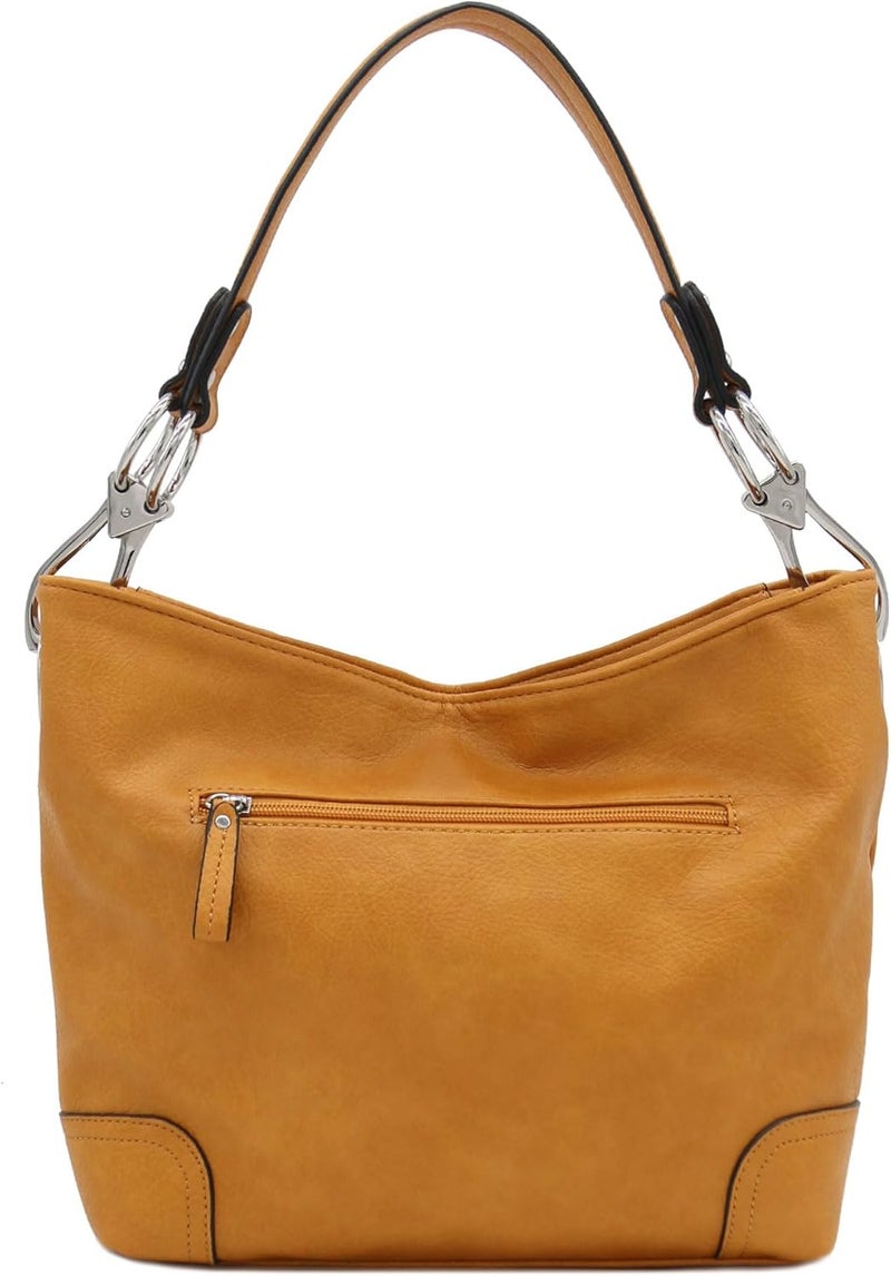 Alyssa Hobo Shoulder Bag with Big Snap Hook Hardware - Image 4